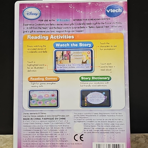 Vtech Disney Princess V.Reader Bells Special Treat Gift From The Heart Letters - Picture 2 of 3